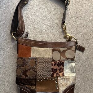 Coach Multicolor Patchwork Shoulder Bag convertible
